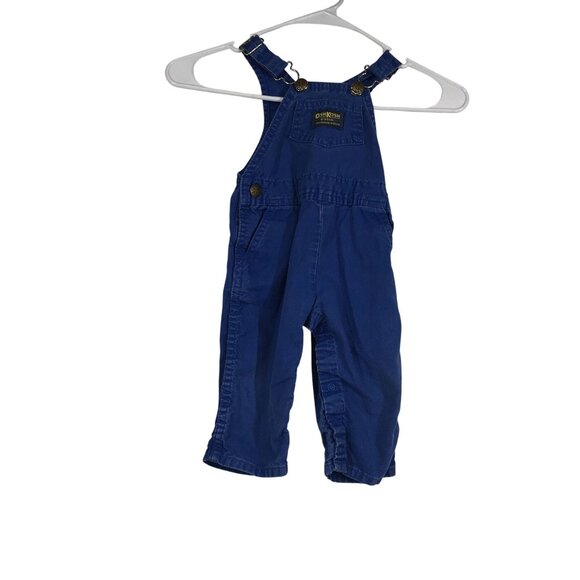 VINTAGE OSHKOSH - BOYS 18 MONTH - BLUE COTTON OVERALLS - Picture 1 of 4